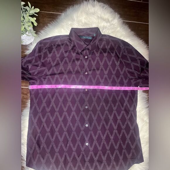 Perry Ellis Burgundy Longsleeved button down sz XL - Picture 5 of 6
